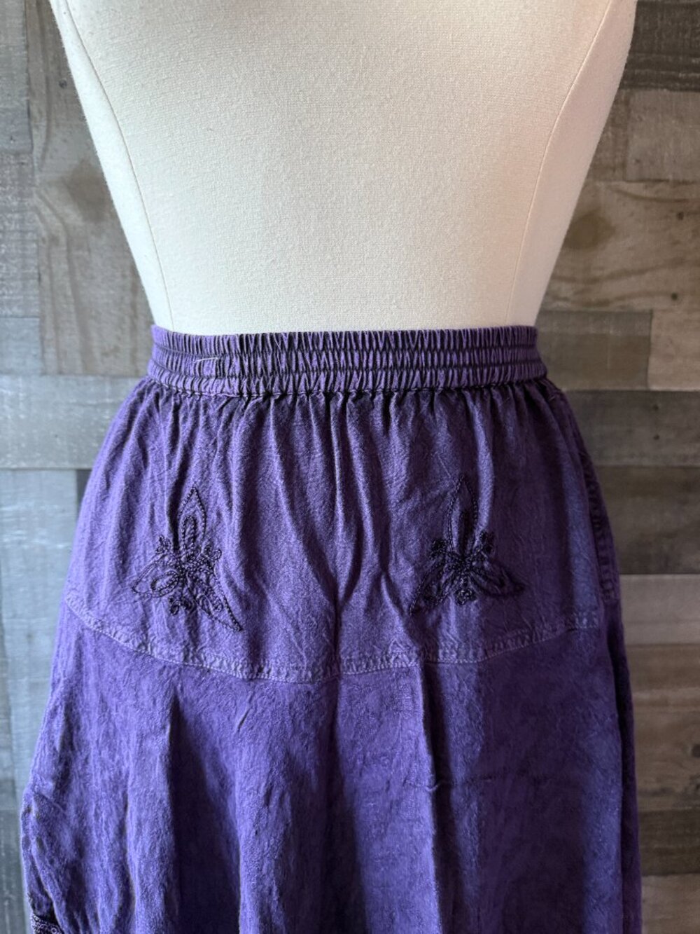 Purple floral maxi skirt large coastal cowgirl western desert festival boho - Picture 2 of 10